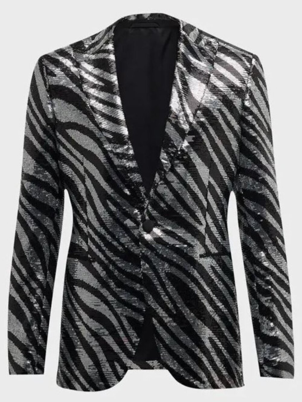 Etro sequin zebra tuxedo jacket